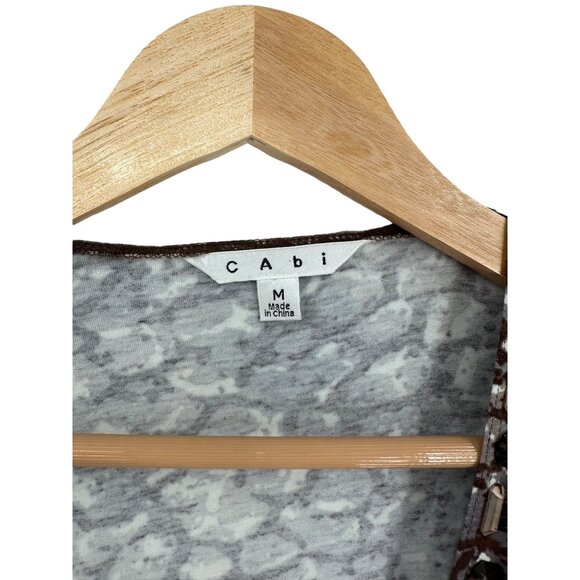 Cabi Cobblestone Front Tie top Size Medium Flowy Boho Cardigan Fall V-neck - Picture 2 of 8